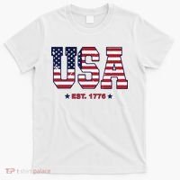 Retro Usa Flag Est. 1776 4th Of July Graphic American Flag T-Shirt thumb 0