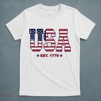 Retro Usa Flag Est. 1776 4th Of July Graphic American Flag T-Shirt thumb 5