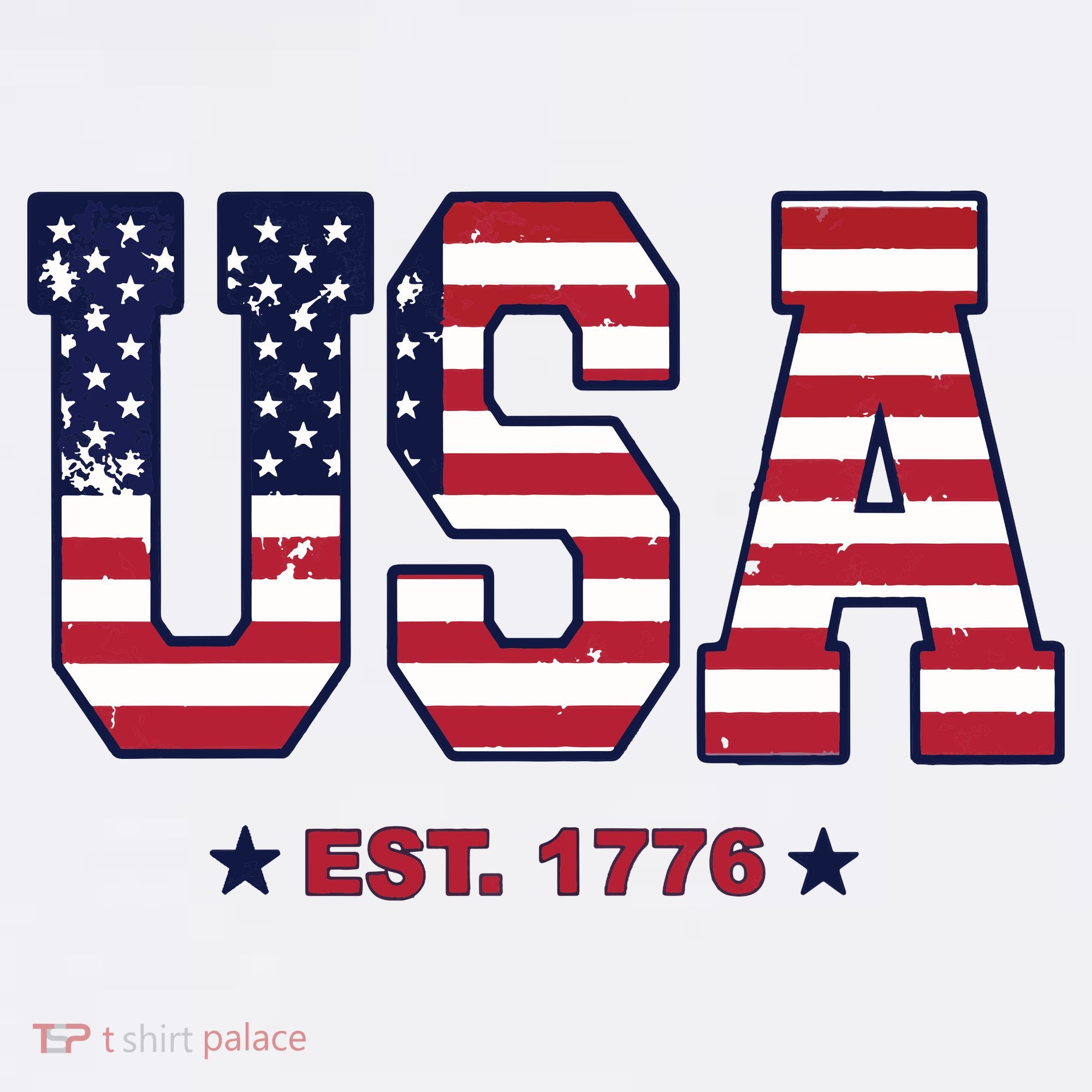 Retro Usa Flag Est. 1776 4th Of July Graphic American Flag T-Shirt