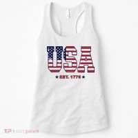 Retro Usa Flag Est. 1776 4th Of July Graphic American Flag Women's Tank Top thumb 0