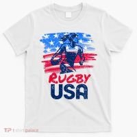 Rugby Usa Flag Women Player Rugby Sevens American Patriotic T-Shirt thumb 0