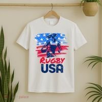 Rugby Usa Flag Women Player Rugby Sevens American Patriotic T-Shirt thumb 2