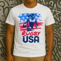 Rugby Usa Flag Women Player Rugby Sevens American Patriotic T-Shirt thumb 3