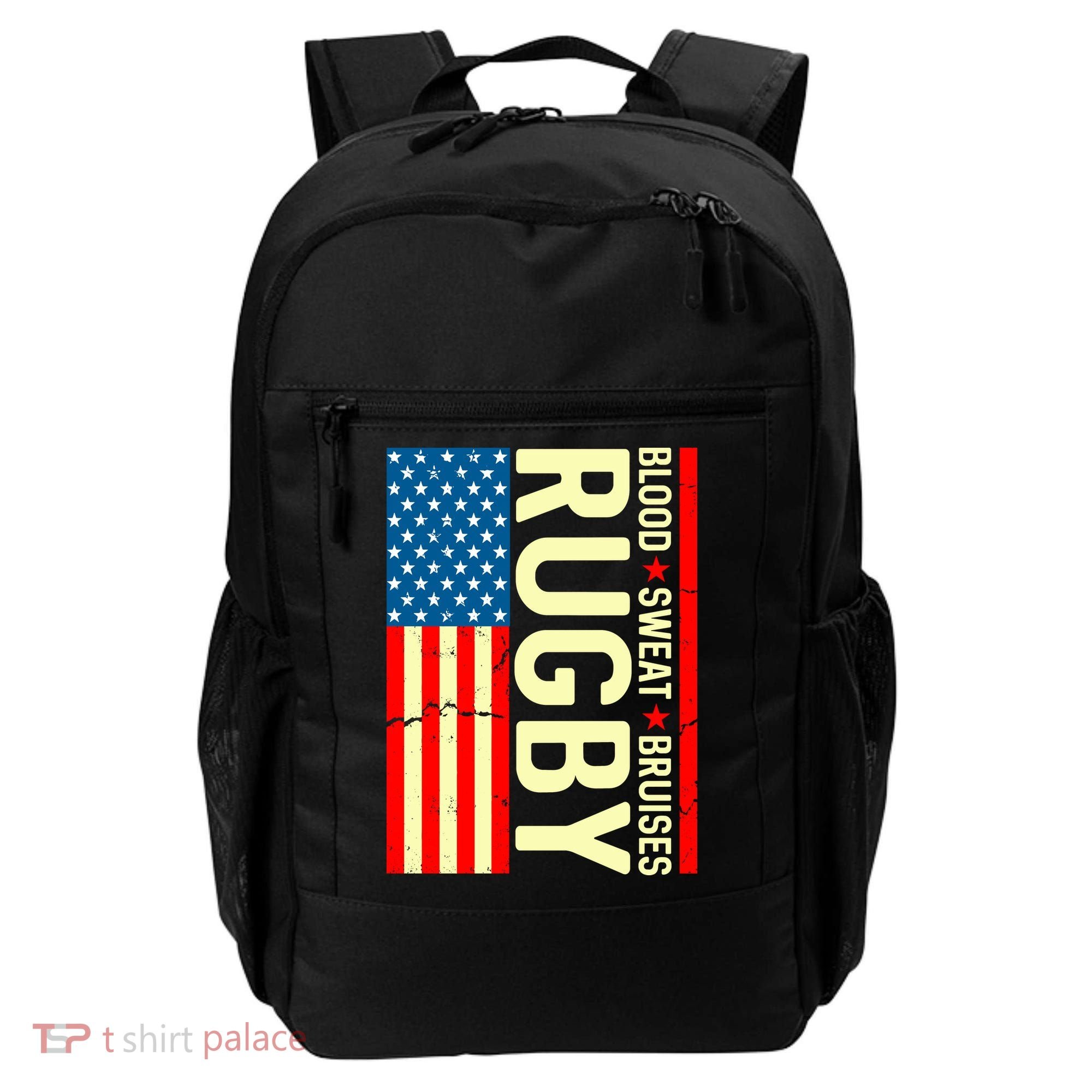 Rugby USA Flag Blood Sweat Bruises Backpack