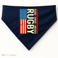 Rugby USA Flag Blood Sweat Bruises USA-Made Doggie Bandana thumb 0