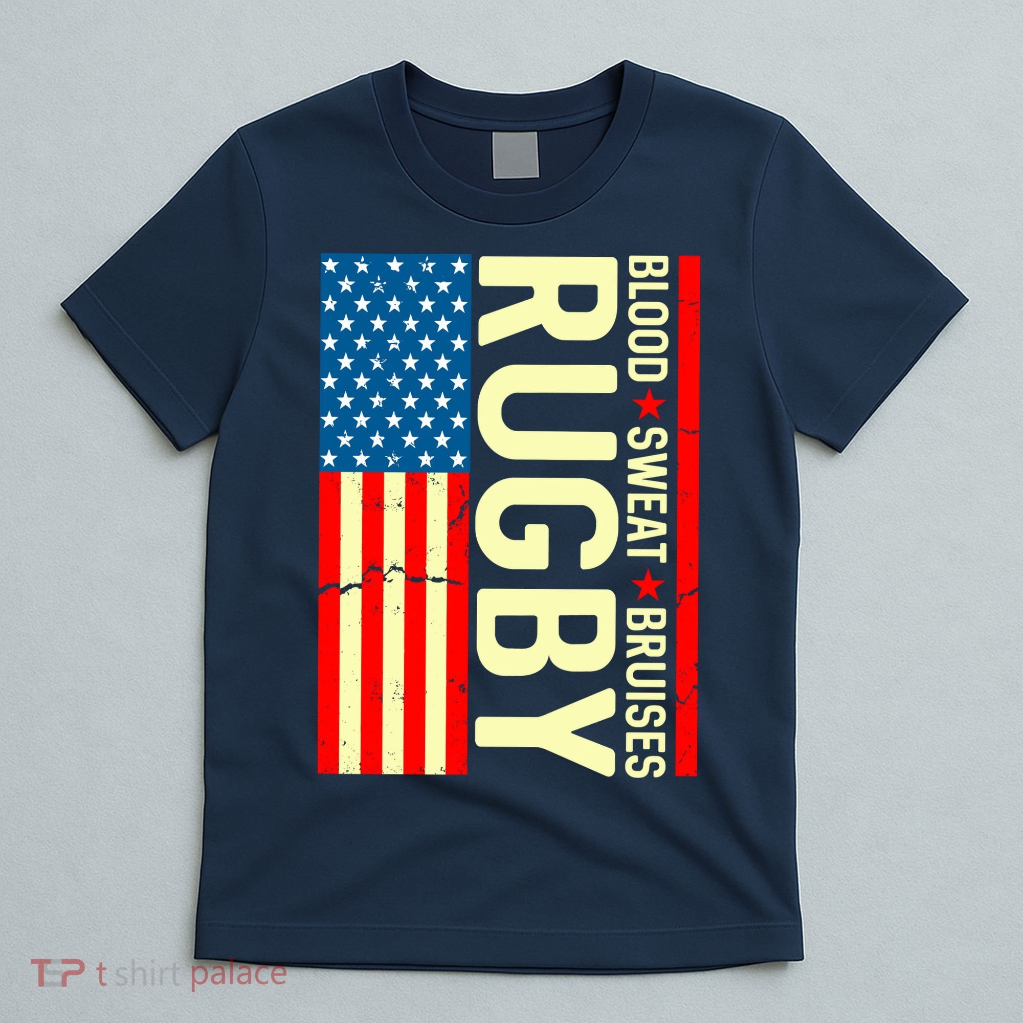 Rugby USA Flag Blood Sweat Bruises T-Shirt