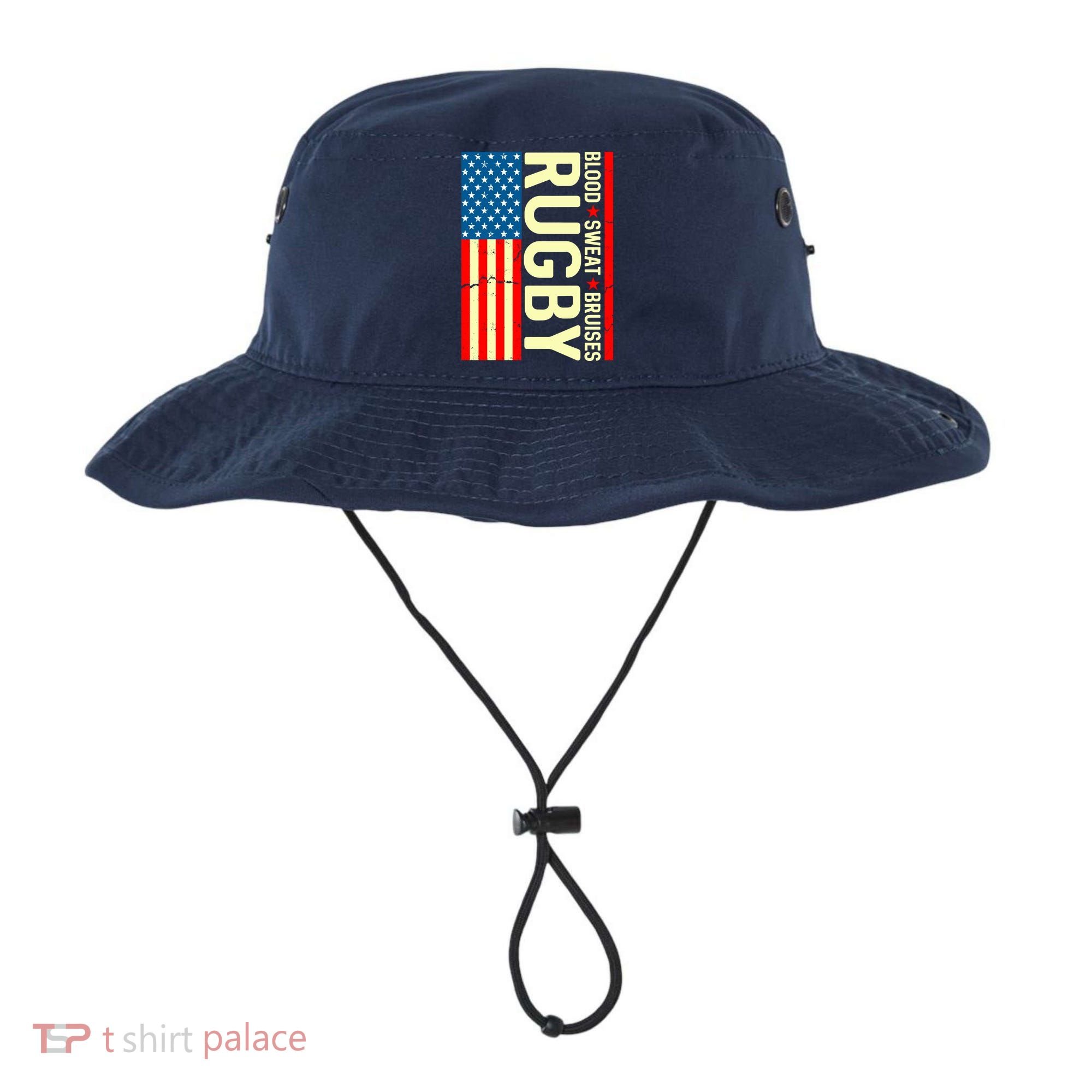 Rugby USA Flag Blood Sweat Bruises Bucket Hat