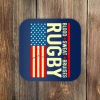 Rugby USA Flag Blood Sweat Bruises Coaster thumb 0