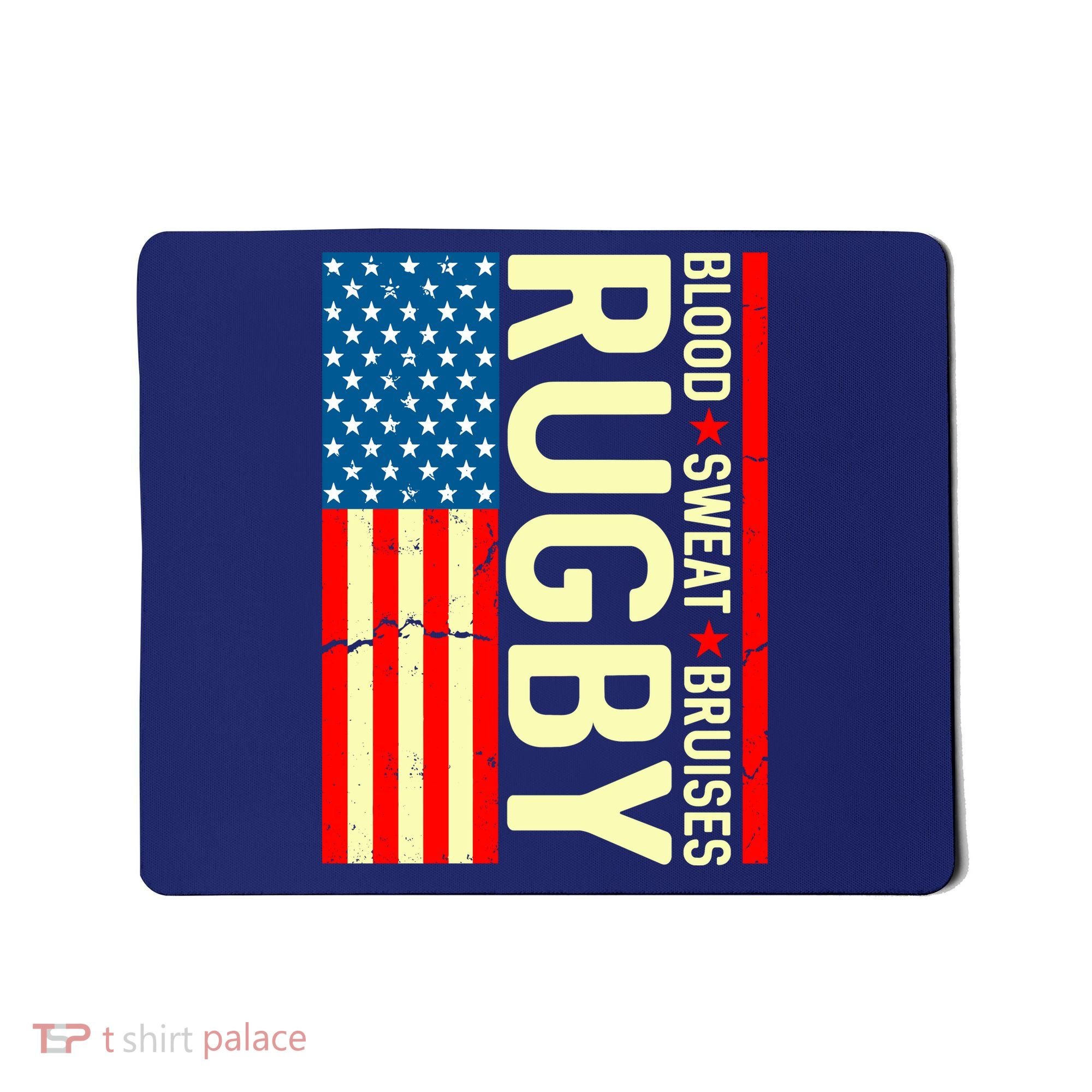 Rugby USA Flag Blood Sweat Bruises Mousepad