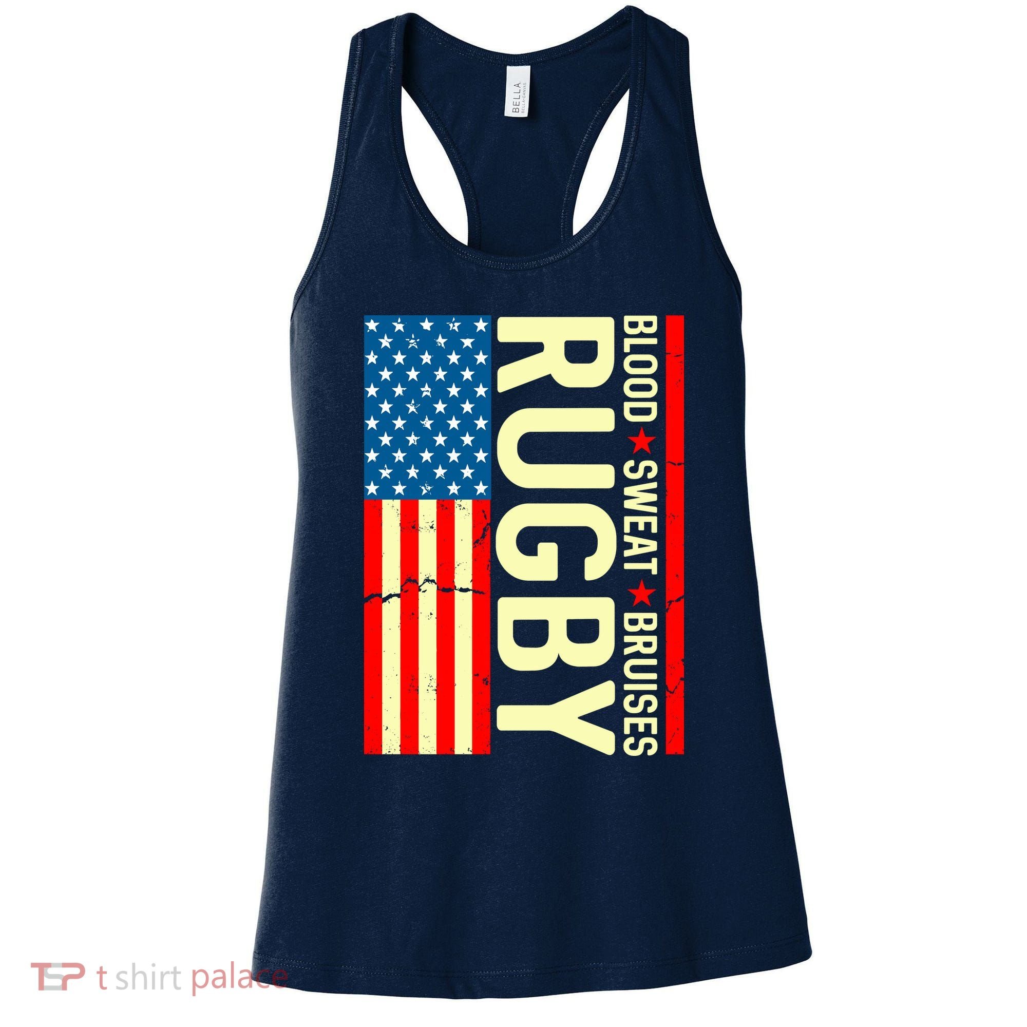 Rugby USA Flag Blood Sweat Bruises Women's Tank Top
