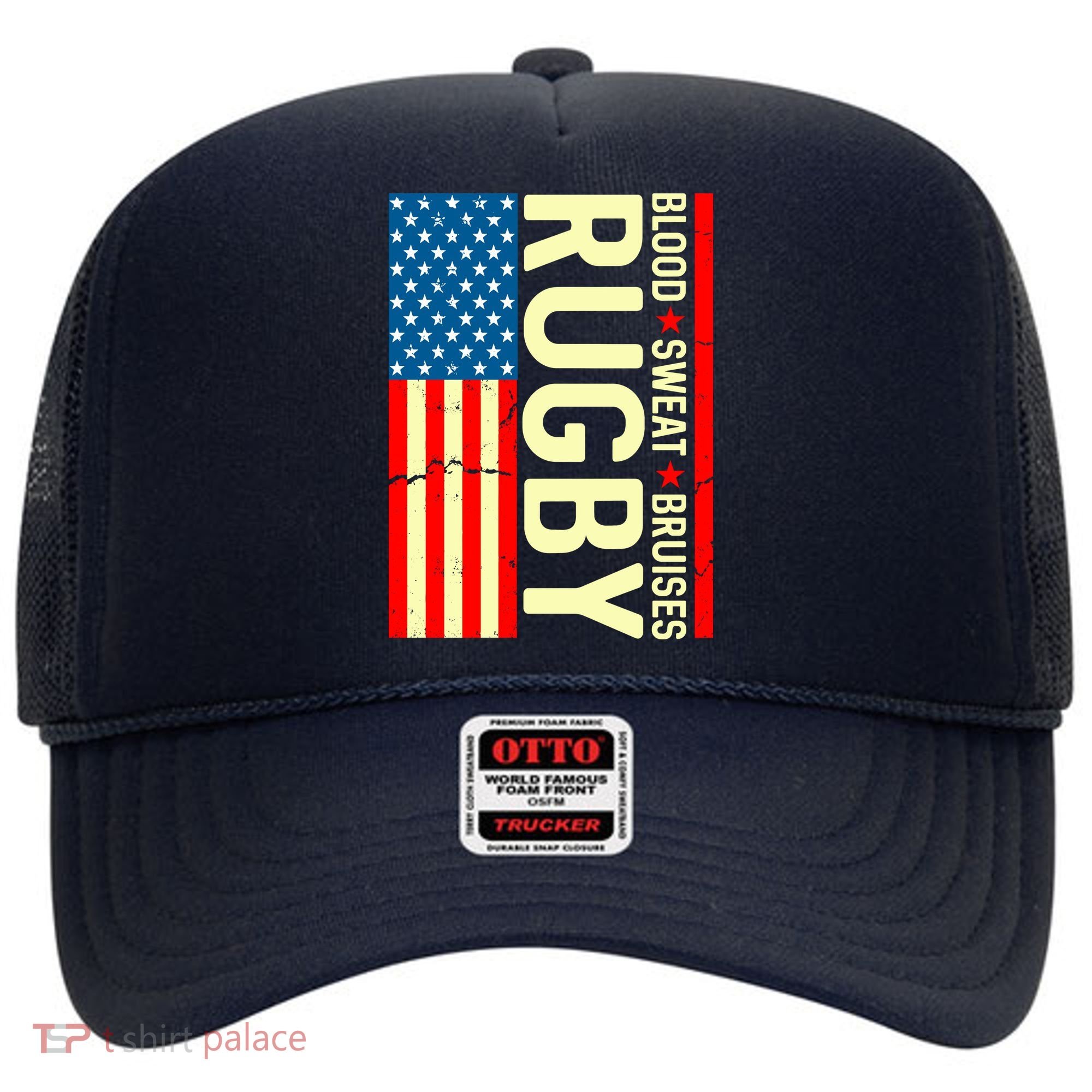 Rugby USA Flag Blood Sweat Bruises Hat