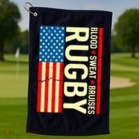 Rugby USA Flag Blood Sweat Bruises Golf Towel thumb 1