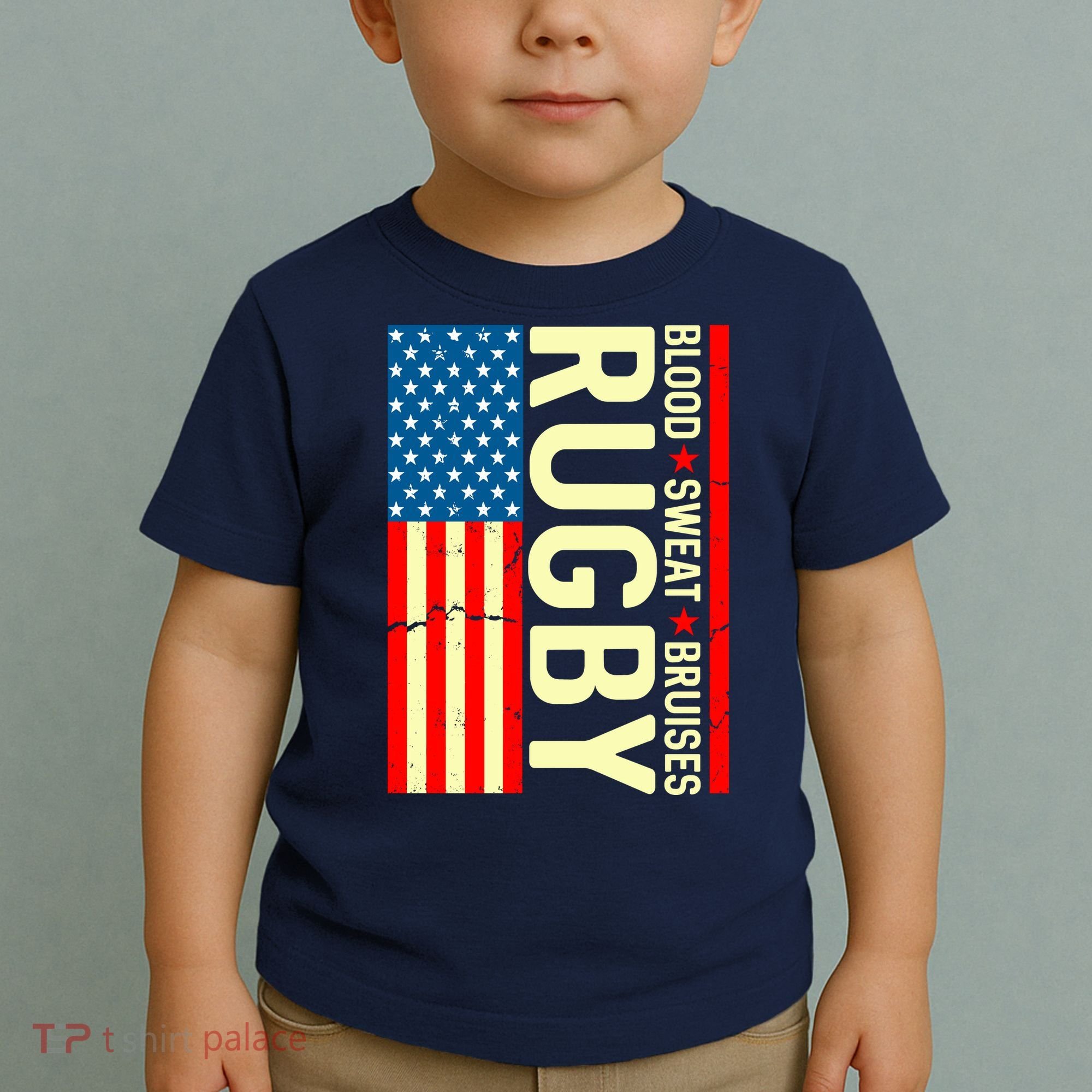 Rugby USA Flag Blood Sweat Bruises Toddler T-Shirt