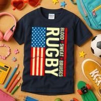 Rugby USA Flag Blood Sweat Bruises Kids T-Shirt thumb 3