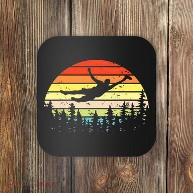 Retro Ultimate Frisbee Player Vintage Flying Disc Coaster