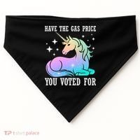 Rainbow Unicorn Gas Price Funny Liberal USA-Made Doggie Bandana thumb 0