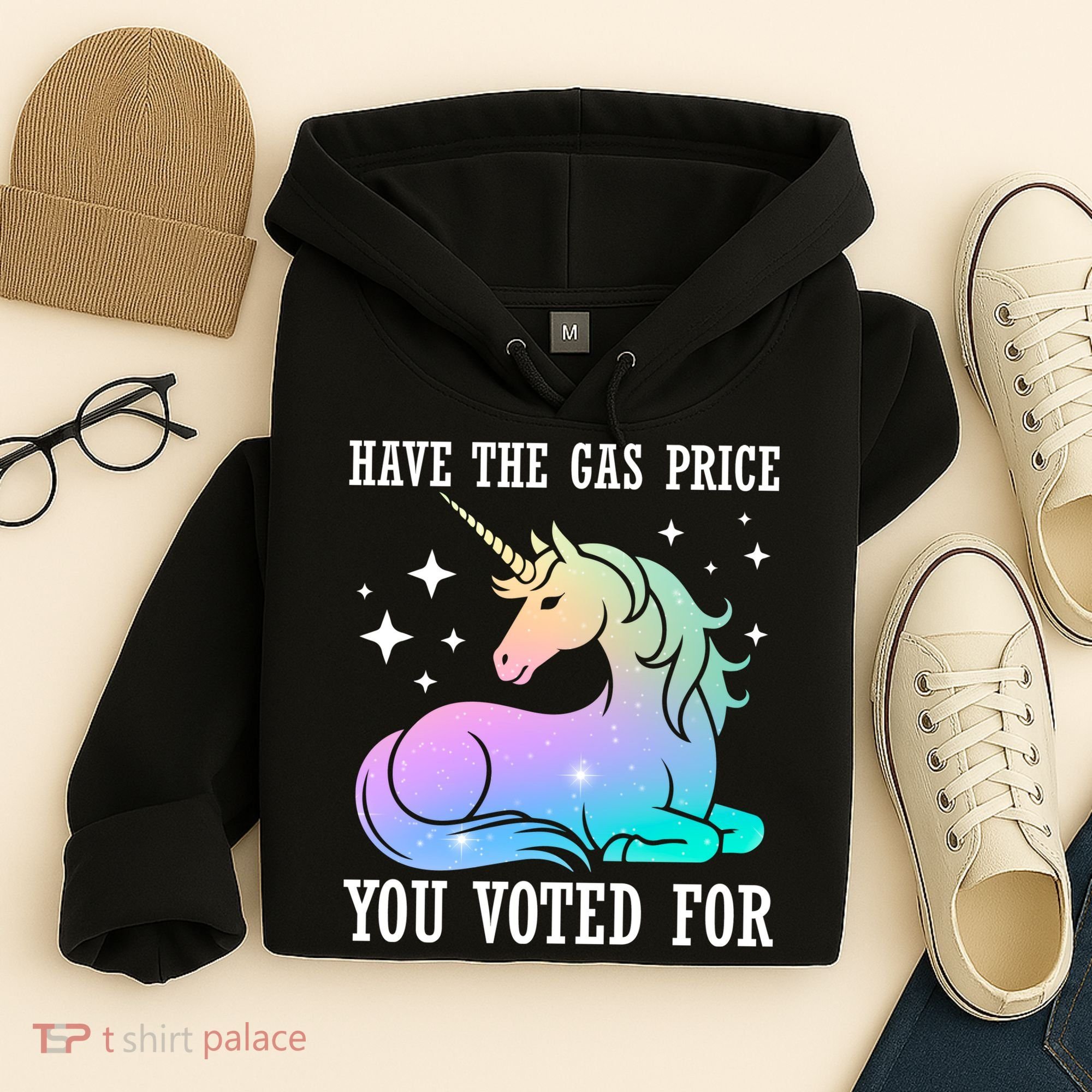 Rainbow Unicorn Gas Price Funny Liberal Hoodie