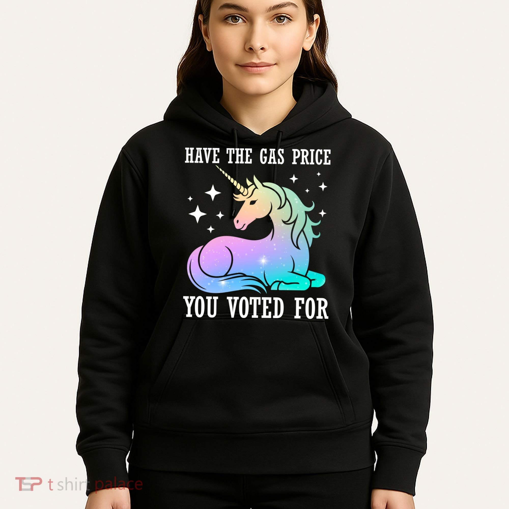 Rainbow Unicorn Gas Price Funny Liberal Hoodie