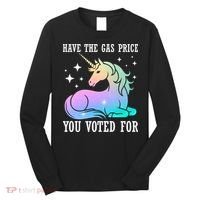 Rainbow Unicorn Gas Price Funny Liberal Long Sleeve Shirt thumb 0