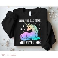 Rainbow Unicorn Gas Price Funny Liberal Sweatshirt thumb 2