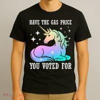 Rainbow Unicorn Gas Price Funny Liberal T-Shirt thumb 3