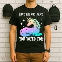 Rainbow Unicorn Gas Price Funny Liberal T-Shirt thumb 6