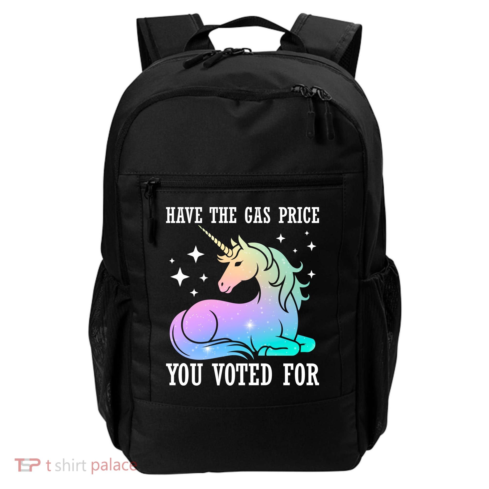 Rainbow Unicorn Gas Price Funny Liberal Backpack