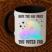 Rainbow Unicorn Gas Price Funny Liberal Coffee Mug thumb 2
