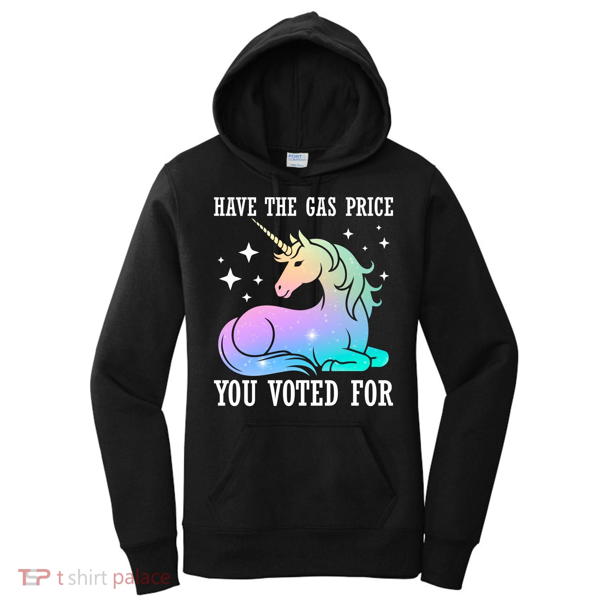 Rainbow Unicorn Gas Price Funny Liberal Women's Hoodie