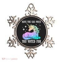 Rainbow Unicorn Gas Price Funny Liberal Ornament thumb 0