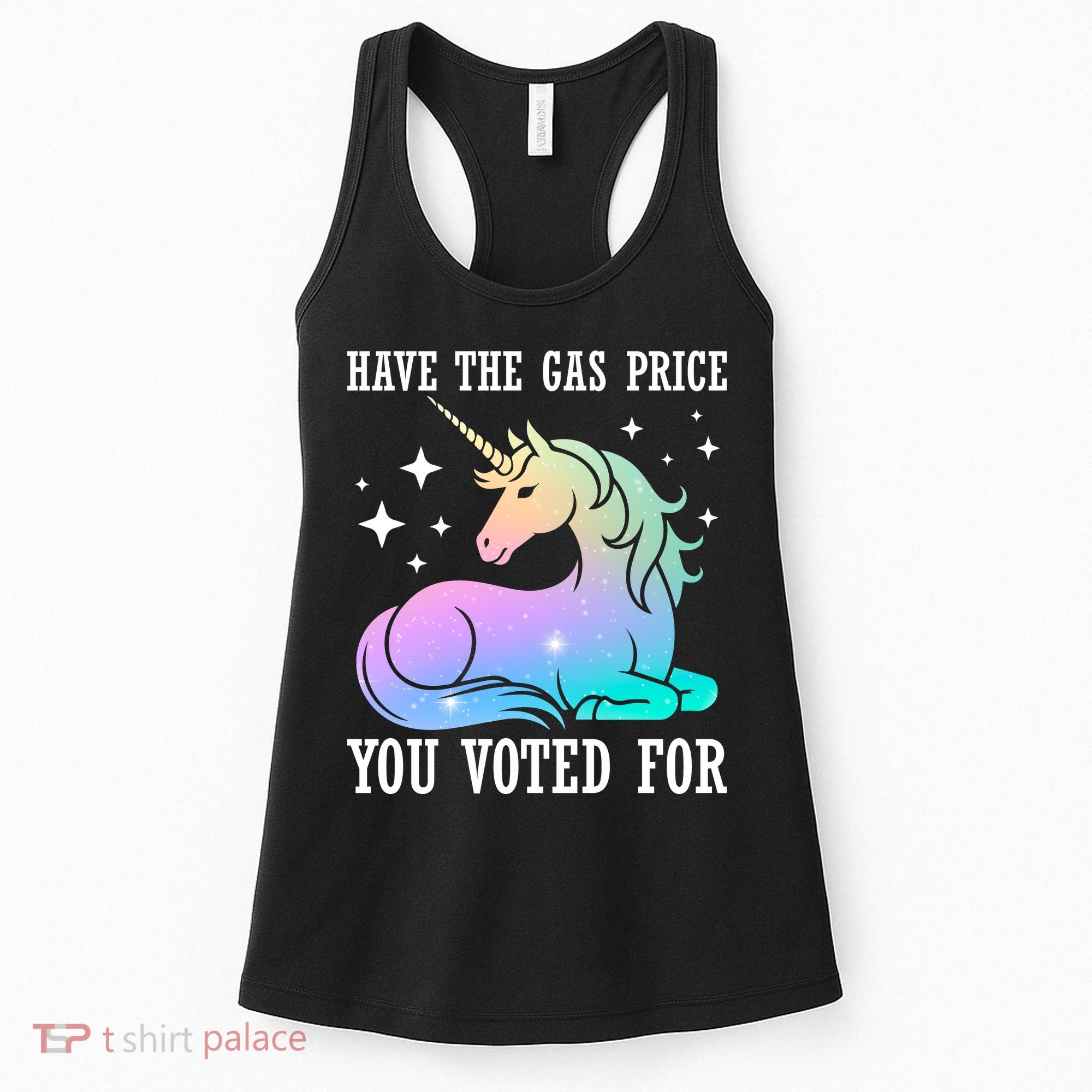 Rainbow Unicorn Gas Price Funny Liberal Women's Tank Top