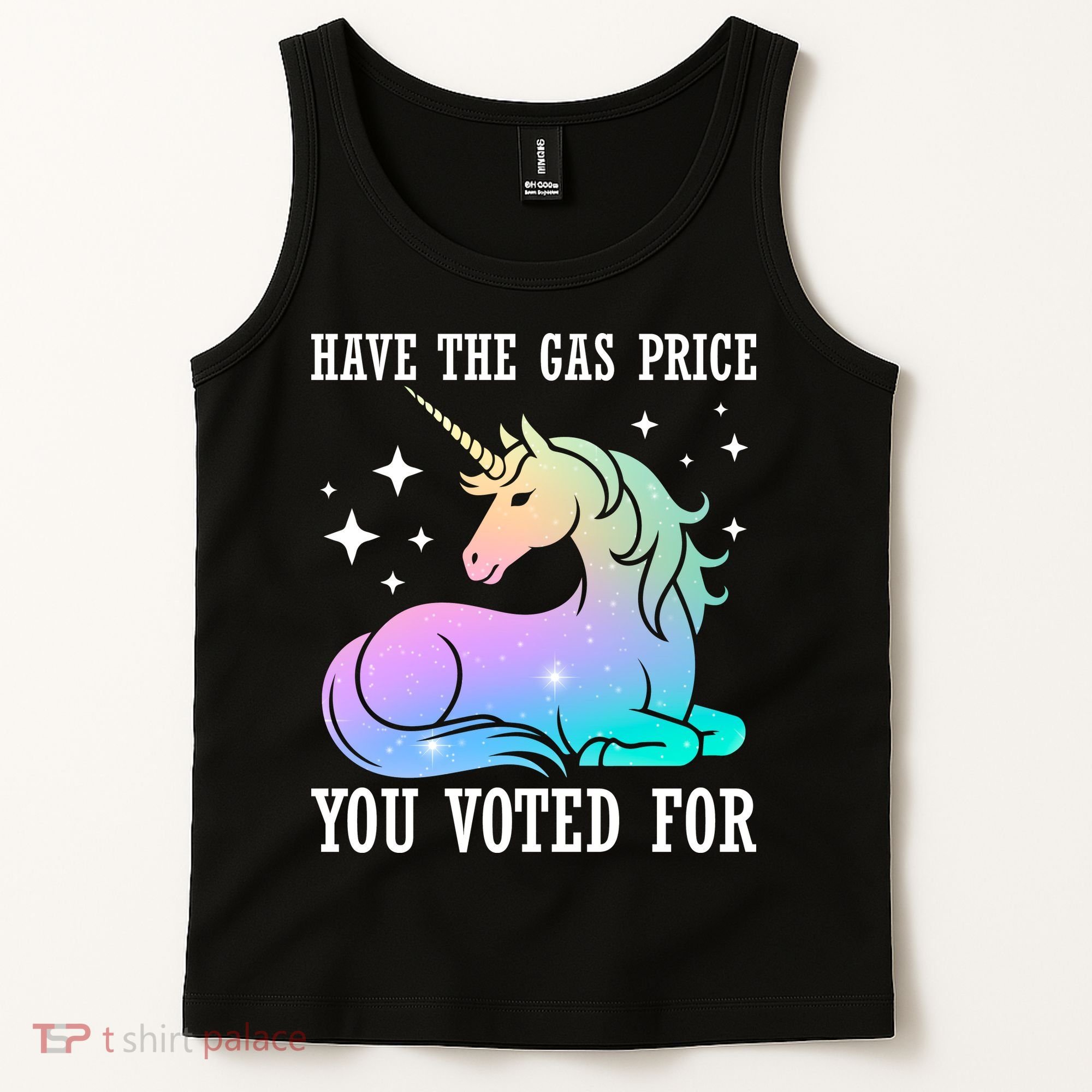 Rainbow Unicorn Gas Price Funny Liberal Tank Top