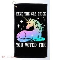 Rainbow Unicorn Gas Price Funny Liberal Golf Towel thumb 0
