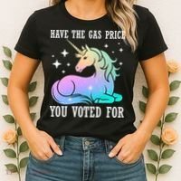 Rainbow Unicorn Gas Price Funny Liberal Women's T-Shirt thumb 2