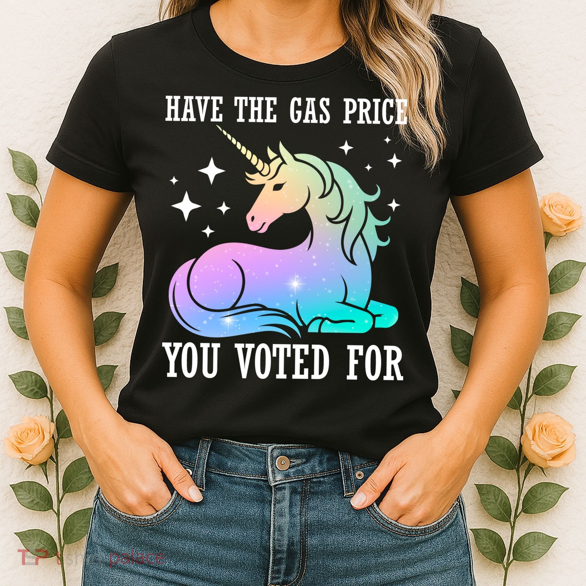 Rainbow Unicorn Gas Price Funny Liberal Women's T-Shirt