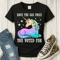 Rainbow Unicorn Gas Price Funny Liberal Women's T-Shirt thumb 3