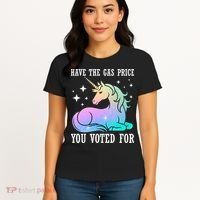 Rainbow Unicorn Gas Price Funny Liberal Women's T-Shirt thumb 4