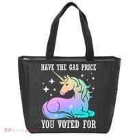 Rainbow Unicorn Gas Price Funny Liberal Tote Bag thumb 0