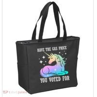 Rainbow Unicorn Gas Price Funny Liberal Tote Bag thumb 2