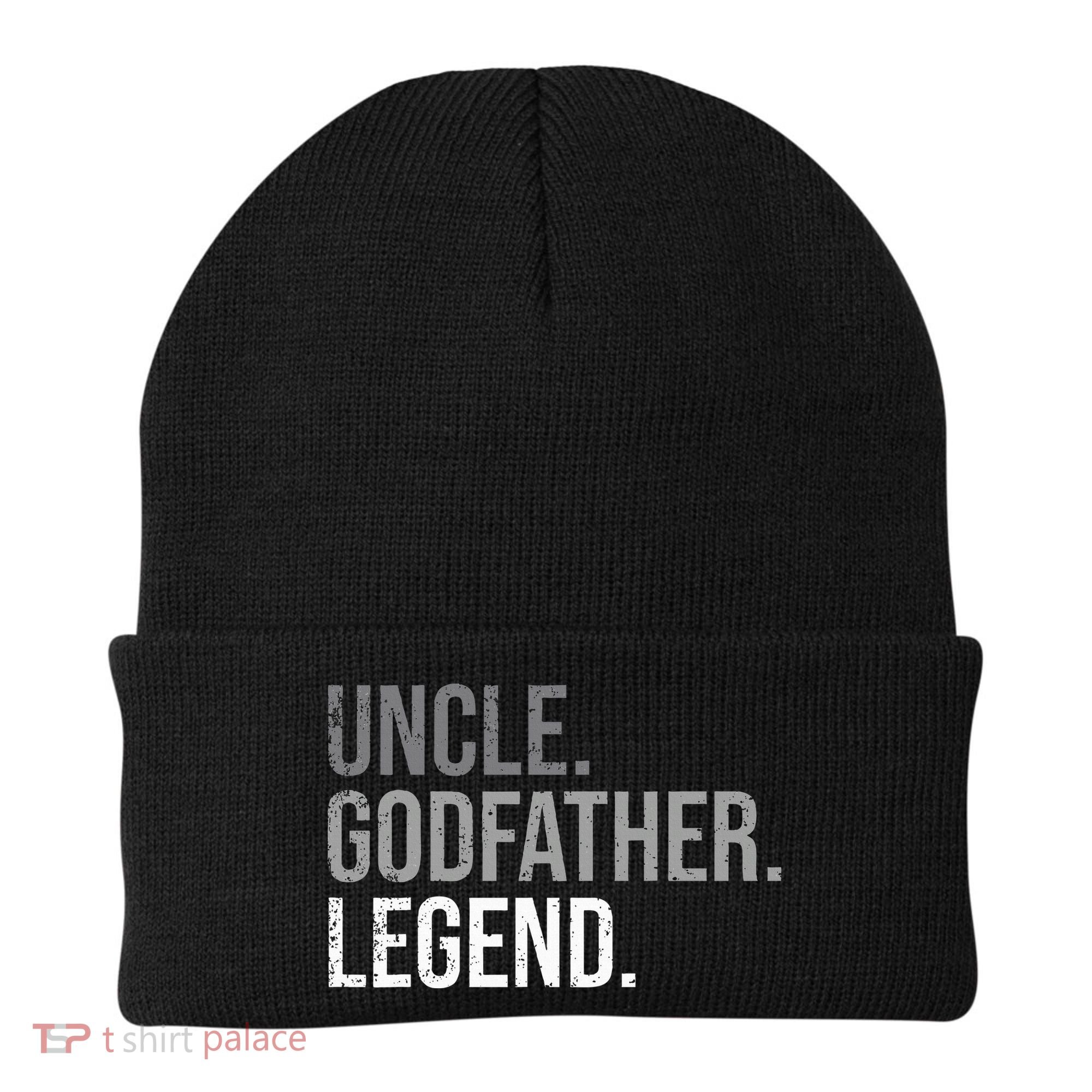 retro Uncle Godfather Legend Best Godfather Beanie