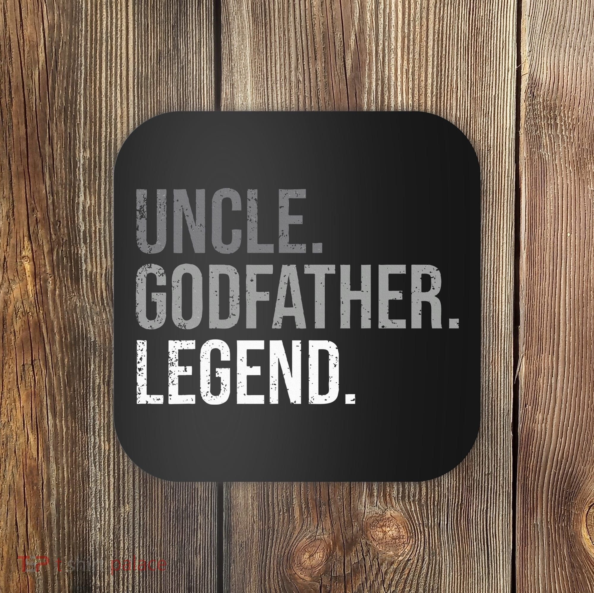 retro Uncle Godfather Legend Best Godfather Coaster