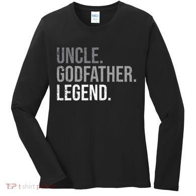 retro Uncle Godfather Legend Best Godfather Women's Long Sleeve Shirt