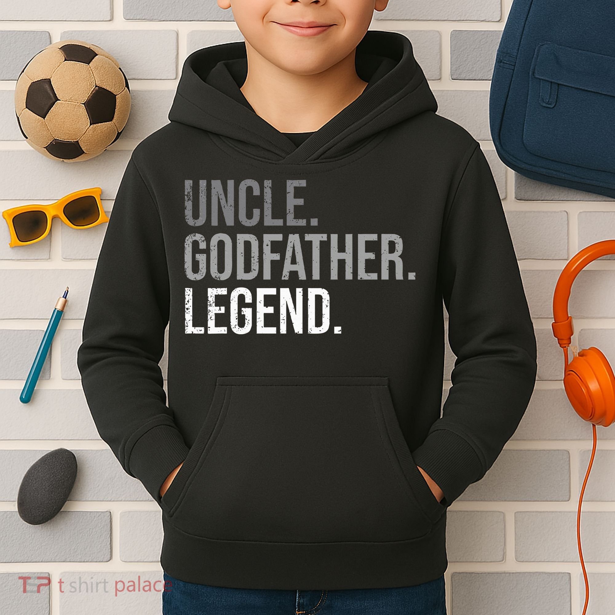 retro Uncle Godfather Legend Best Godfather Kids Hoodie