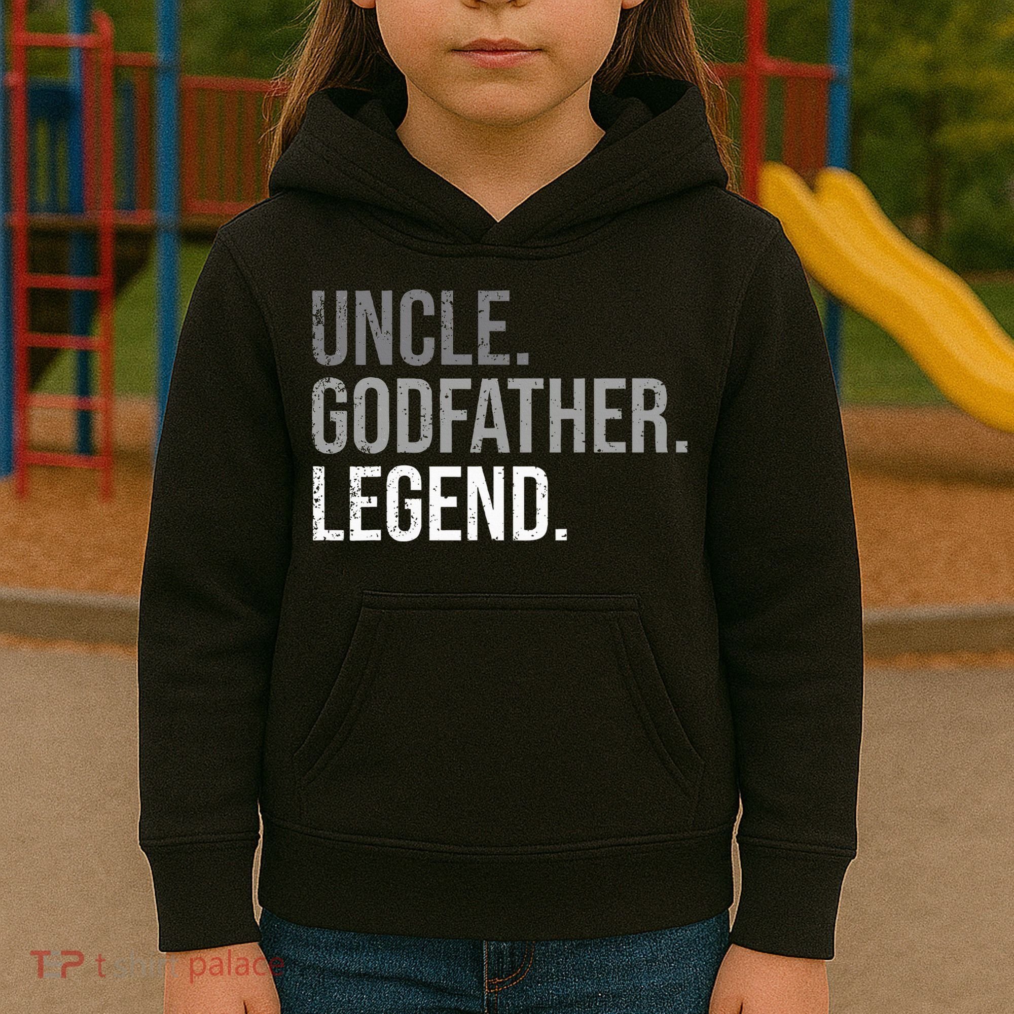retro Uncle Godfather Legend Best Godfather Kids Hoodie