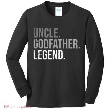 retro Uncle Godfather Legend Best Godfather Kids Long Sleeve Shirt