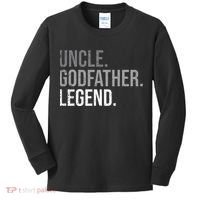 retro Uncle Godfather Legend Best Godfather Kids Long Sleeve Shirt thumb 0
