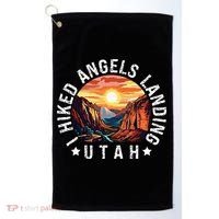 Retro Utah I Hiked Angels Landing Golf Towel thumb 0