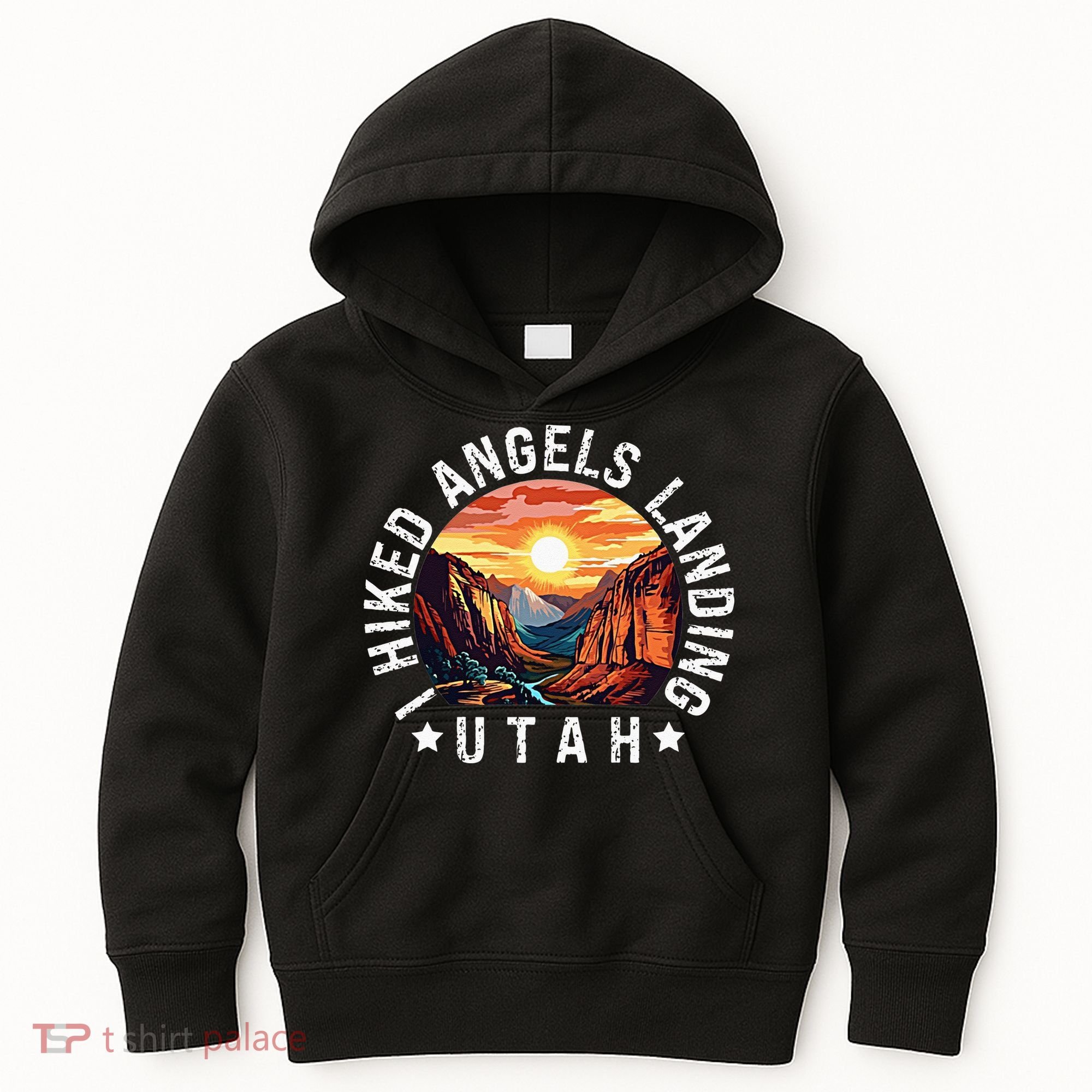 Retro Utah I Hiked Angels Landing Kids Hoodie