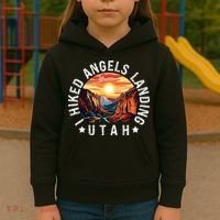 Retro Utah I Hiked Angels Landing Kids Hoodie thumb 3