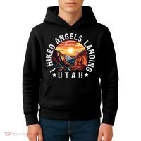 Retro Utah I Hiked Angels Landing Kids Hoodie thumb 4